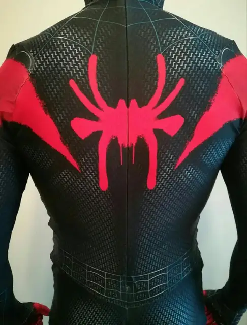 폴리에스터와 스판덱스로 제작된 최신 애니메이션 스파이더맨 마일스 모랄레스 코스프레 의상