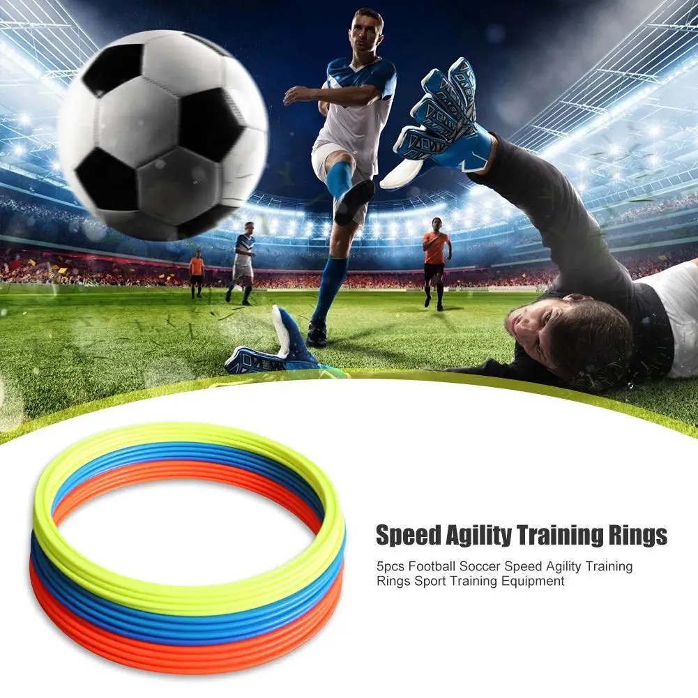 5Pcs Durable Agility Training Rings Hit Color Football Soccer Speed