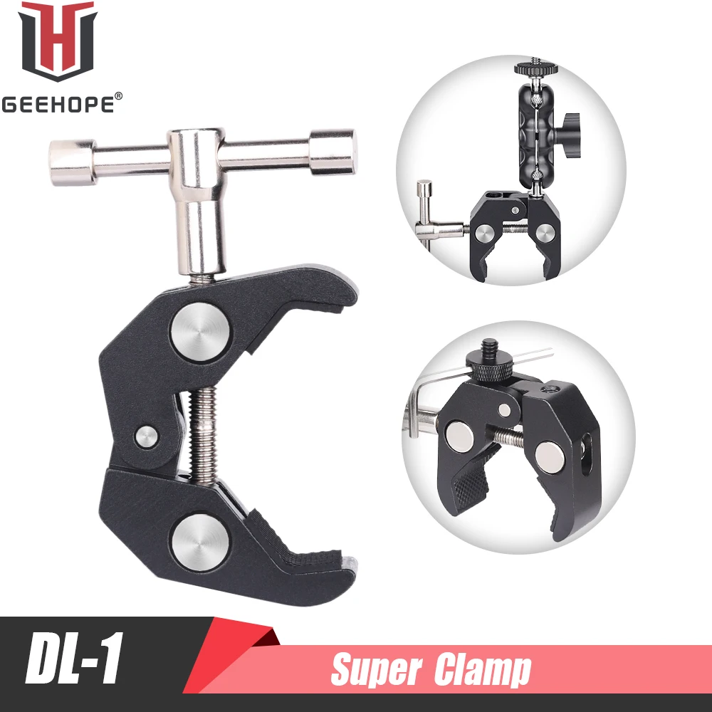 Geehope Dl-1 Super Camera Clamp Mount Magic Arm Lega Camera Crab Clamp Per Fotocamere Dslr/Dji Ronin/Monitor/Led Light/Barre Trasversali