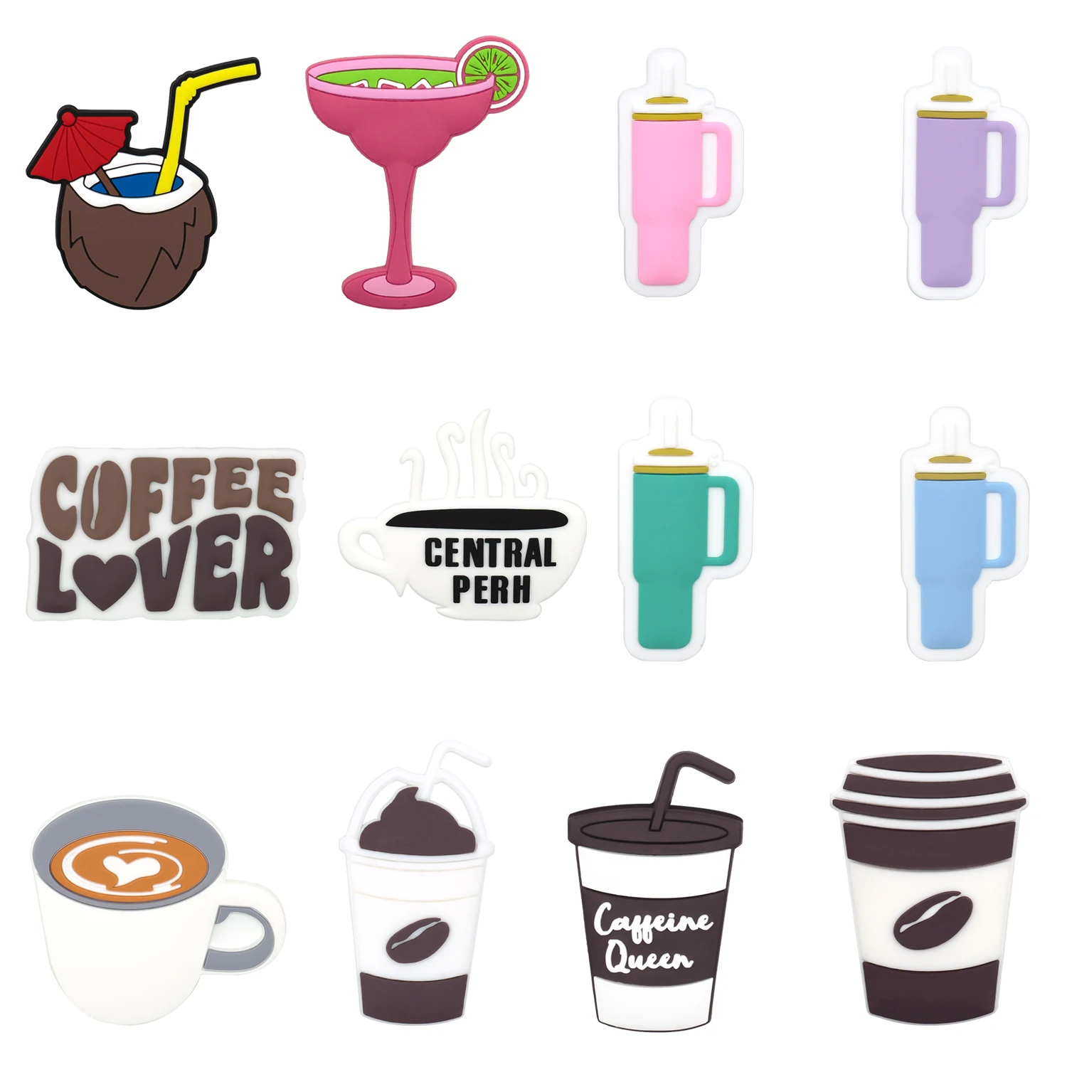 1pcs Coffee Charms For Beach Bag Accessories coconut Handbag Decoration Beach Pink Drink for Tote Bag Accessories