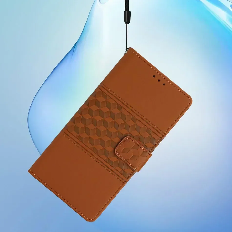 Versatile Grid Pattern Wallet Phone Case Cover