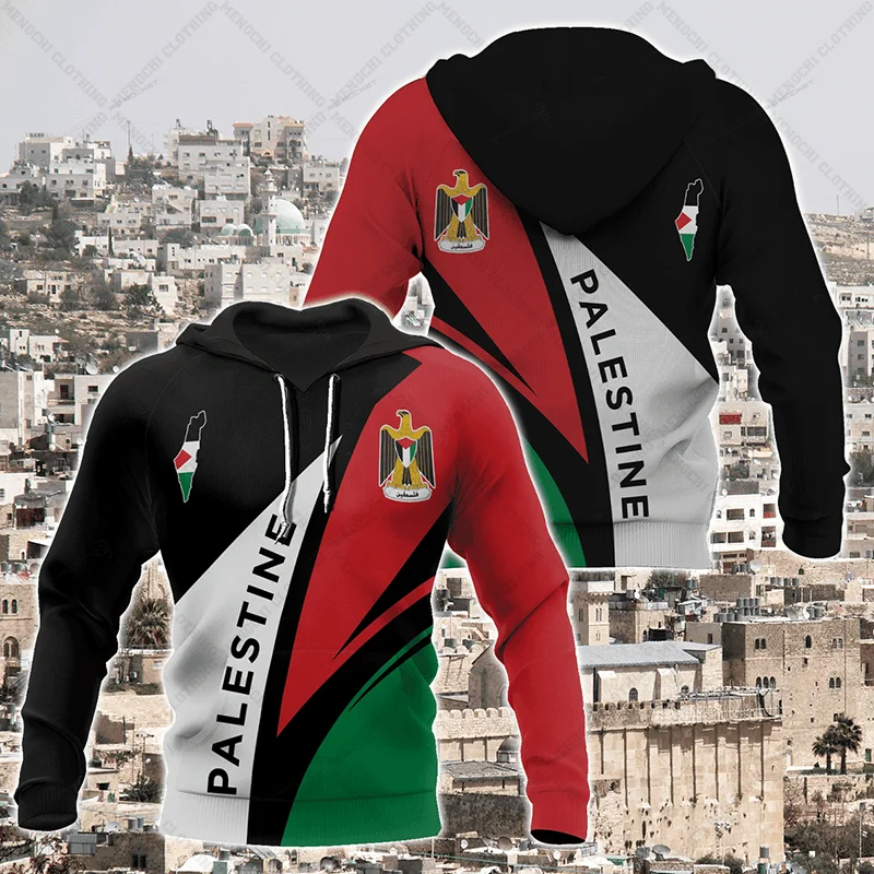 SudaderasconcapuchaconsmbolodePalestinaparahombreymujer