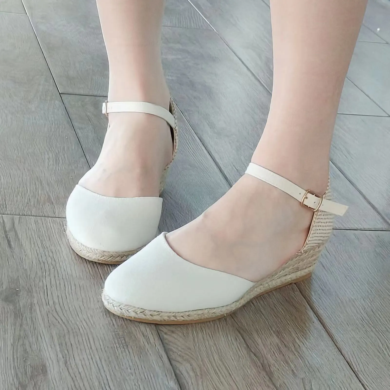 Women's Espadrilles Wedge-shaped Loafers, Closed Toe Clasp
