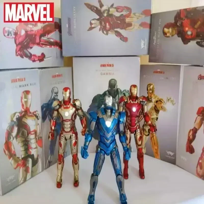 Originale Marvel Iron Man Oman 1/12 Mk38 Lega Di Metallo Mk40 Mk21 Mk25 Mk26 Mk33 Mk42 Mk43Led Marvel Legends Action Figure Toys