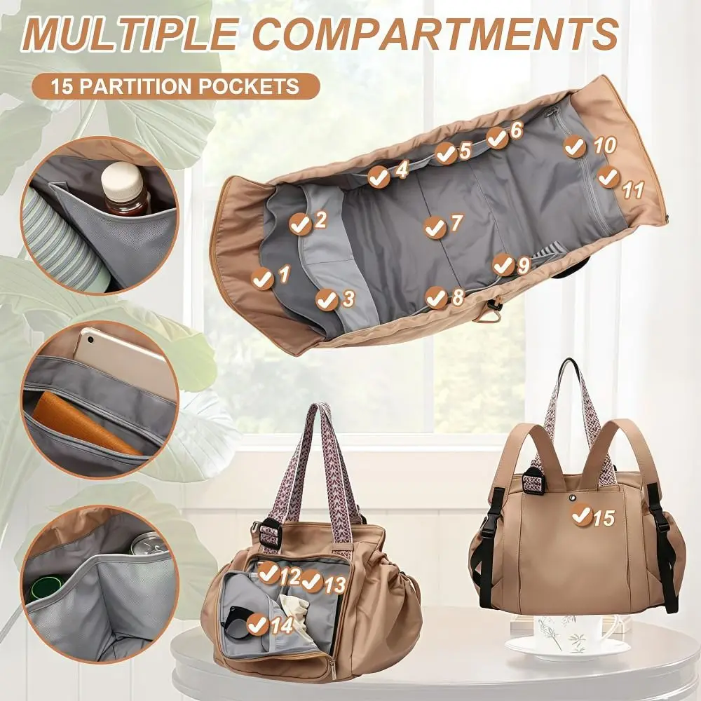 Borsa portaoggetti da viaggio multifunzionale Design a culla Borsa per mamma di grande capacità Borsa tote leggera impermeabile Gita per mamma e bambino - immagine 2