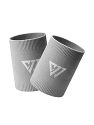 Breathable Sports Wrist Guard Bands - Lightweight Sweat - Absorbing Wristbands (2 pcs grey)