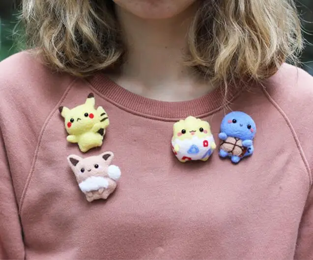Needle Felting Kit Cartoon Pet Brooch Set Wool Needlepoint Kit 4.5cm high