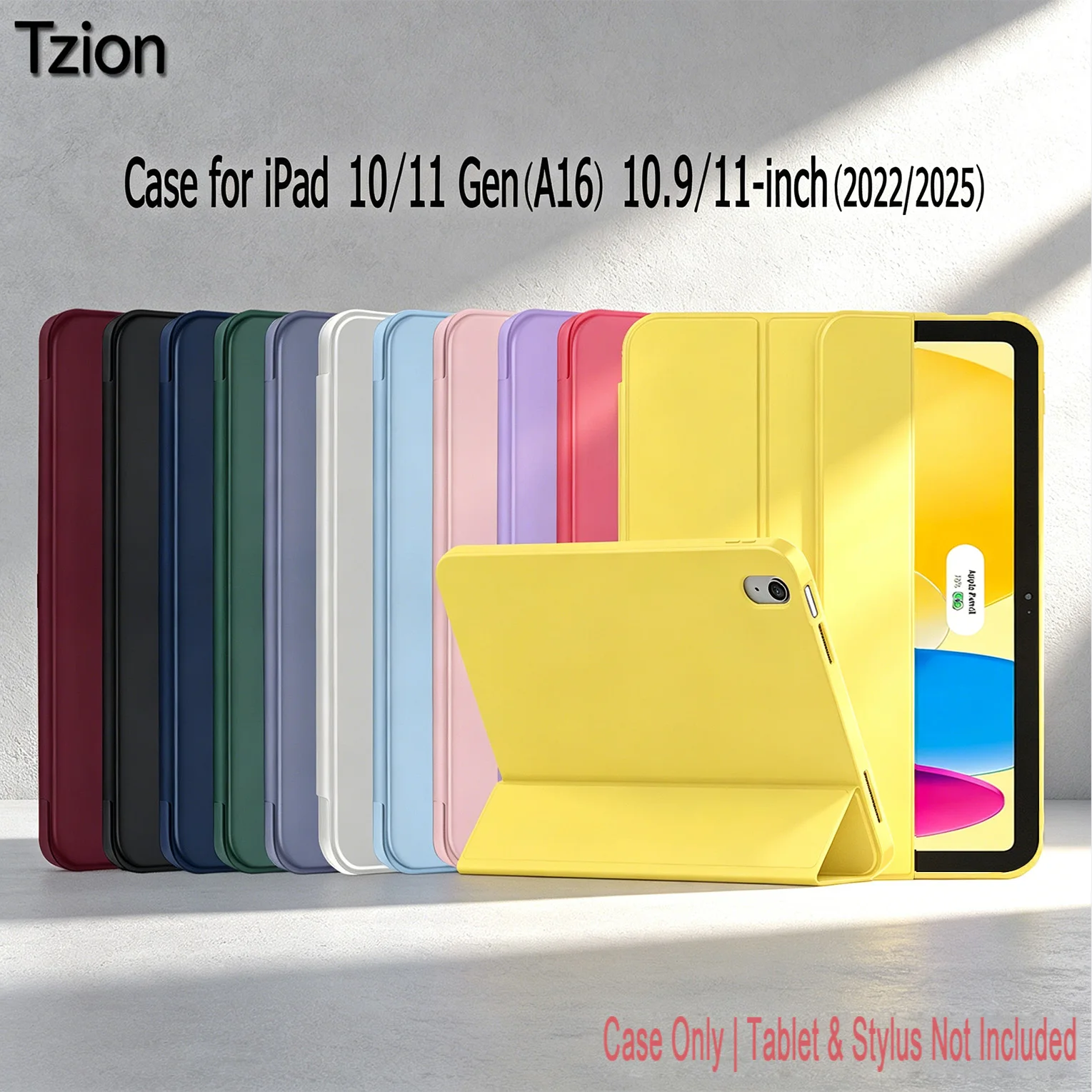Trifold Stand Smart Cover with Soft TPU Back and Auto Wake/Sleep功能