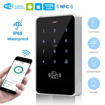 야외 RFID 접근 제어 키패드, 터치 문짝 오프너 시스템, 모바일 NFC 카드 리더, IP68 방수, 125KHz