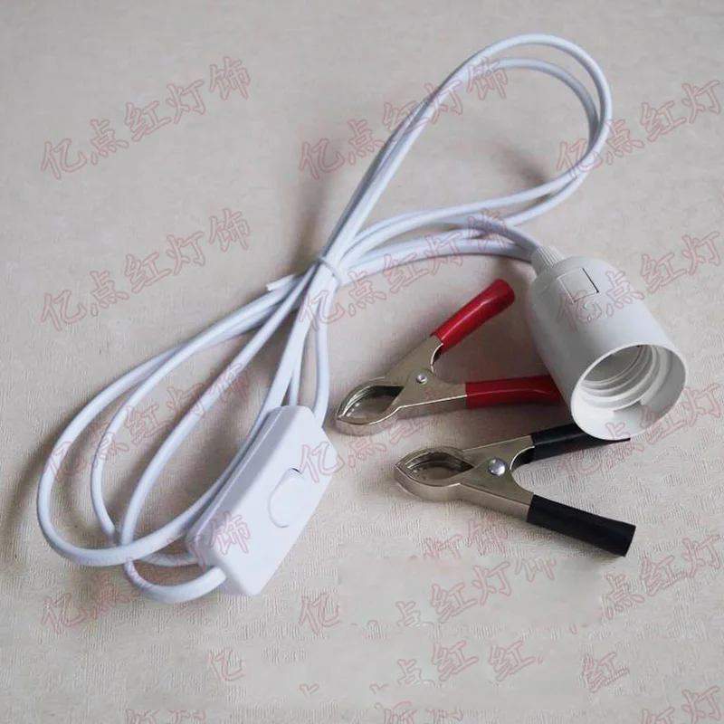E26 E27 Lamp Holder for 12V 24V 36V 48V Low Voltage Battery LED Screw Holders with Clips