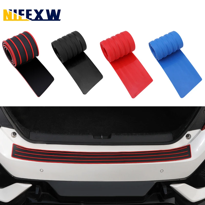 

Car Trunk Door Sill PVC Plate Protector 90*7.5cm 104x8.5cm Rear Bumper Guard Rubber Mouldings Pad Trim Cover Strip Car Styling