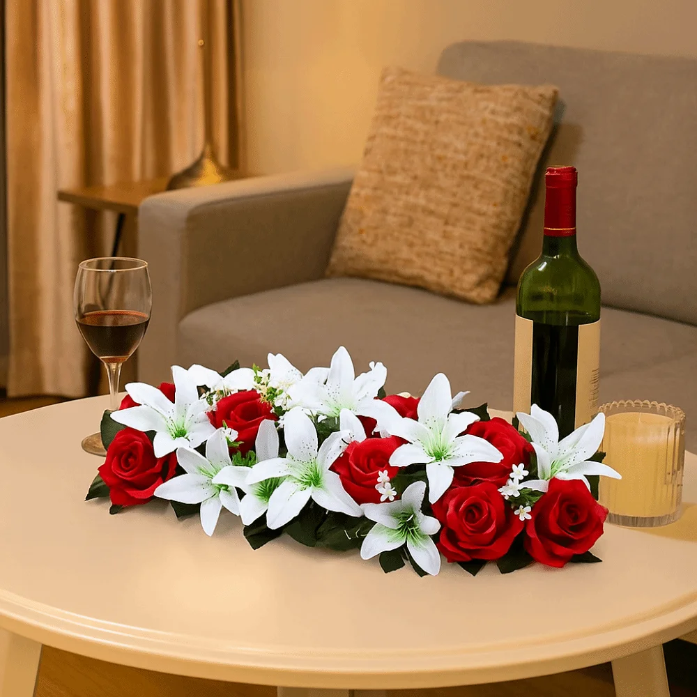 Wall Decor Artificial Flower Simulated Rose Arch Realistic Lifelike Wedding Flower Wall Luxury Stage Floral Party Stage