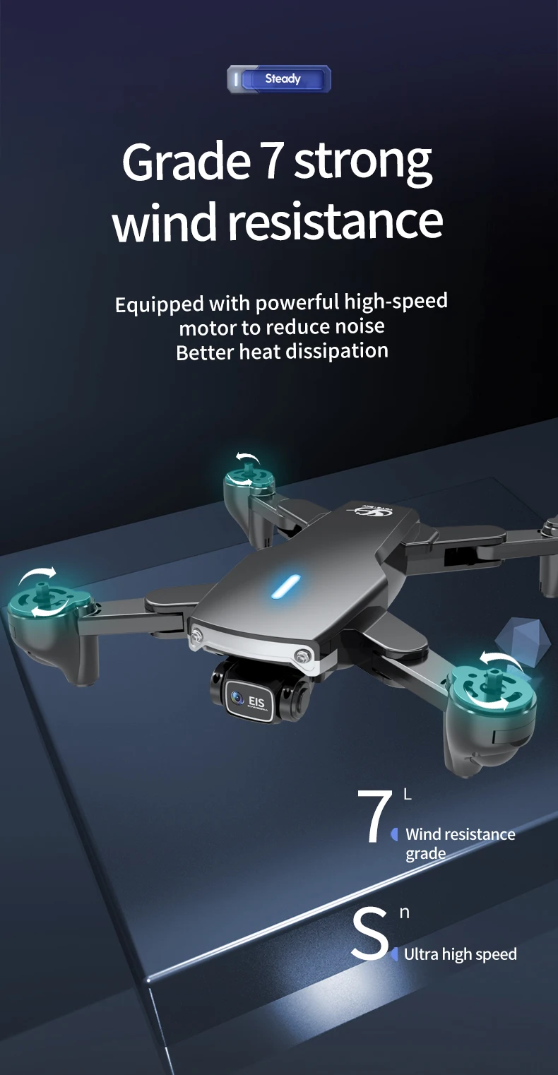 S169 Drone, steady grade 7 strong wind resistance equipped with powerful high-speed motor to