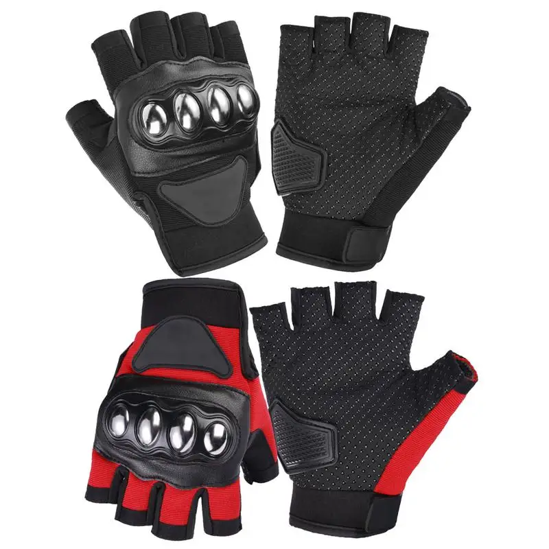 

Motorcycle Riding Gloves Anti-Slip Fingerless Biker Gloves anti-fall breathable rider off-road gloves for OutdoorCycling Workout