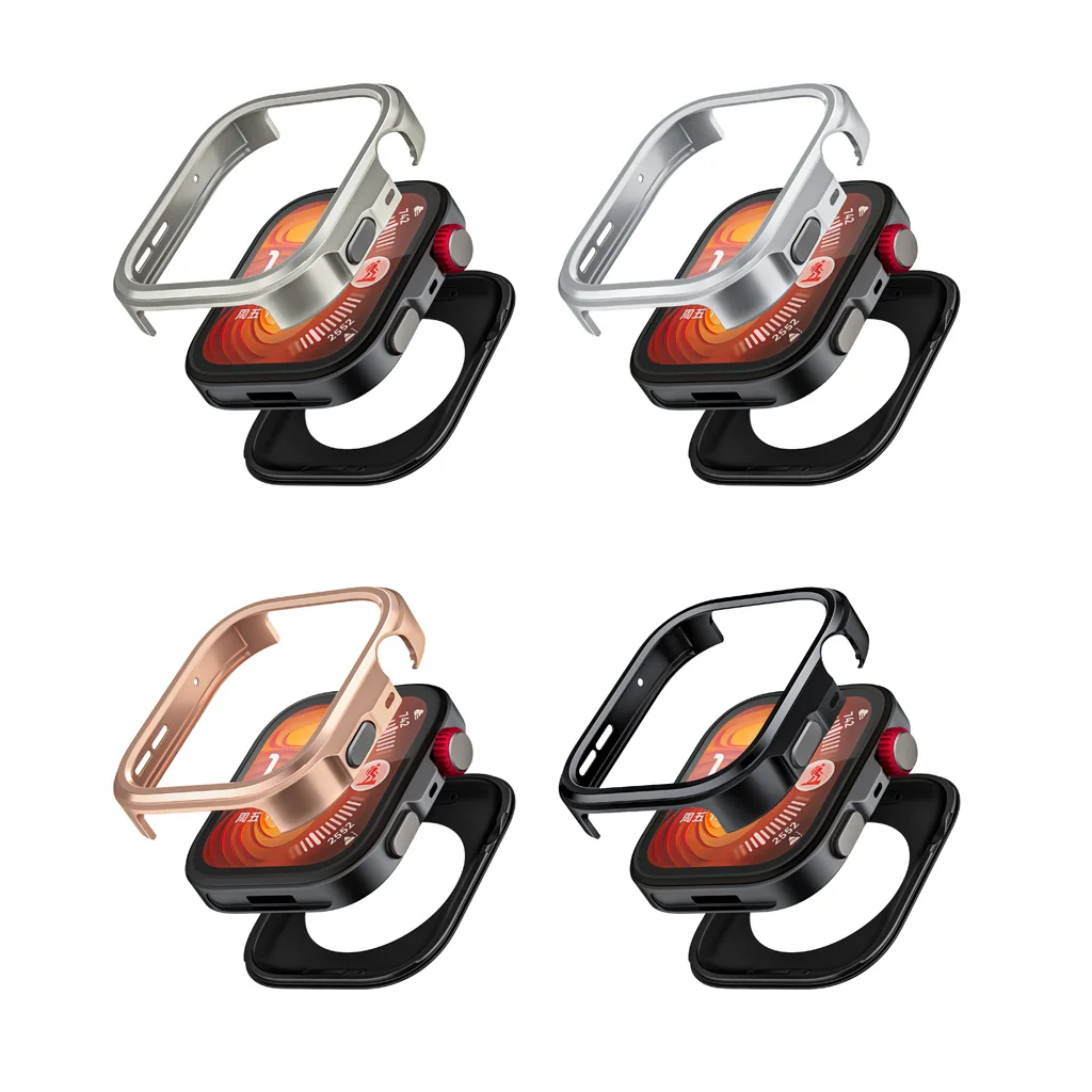 Enhanced Metal Protective Shockproof Case for Smartwatch - Hard, Anti-Scratch Bumper Cover