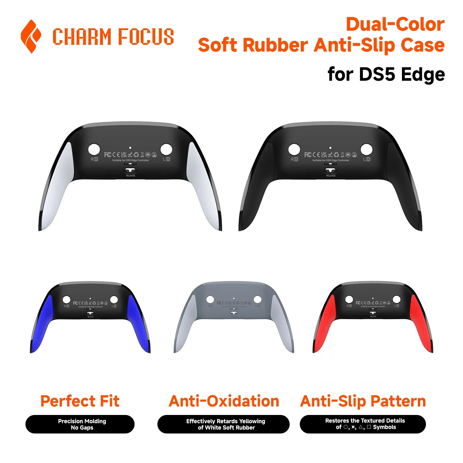 Decorative Bottom Shell with Soft Rubber Grip for DIY Replacement (Controller Not Included)