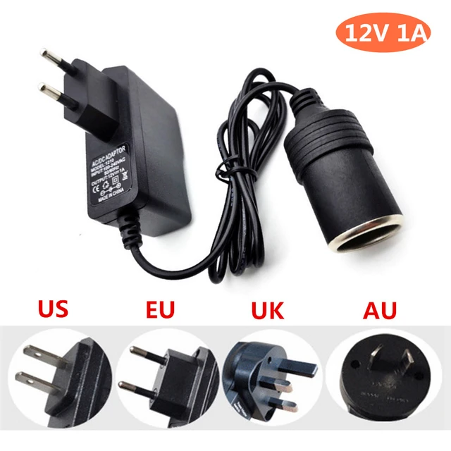 Car Cigarette Lighter Adapter Socket Converter 110v 220v Ac Power Charger  To 12v Dc Us Eu Uk Plug