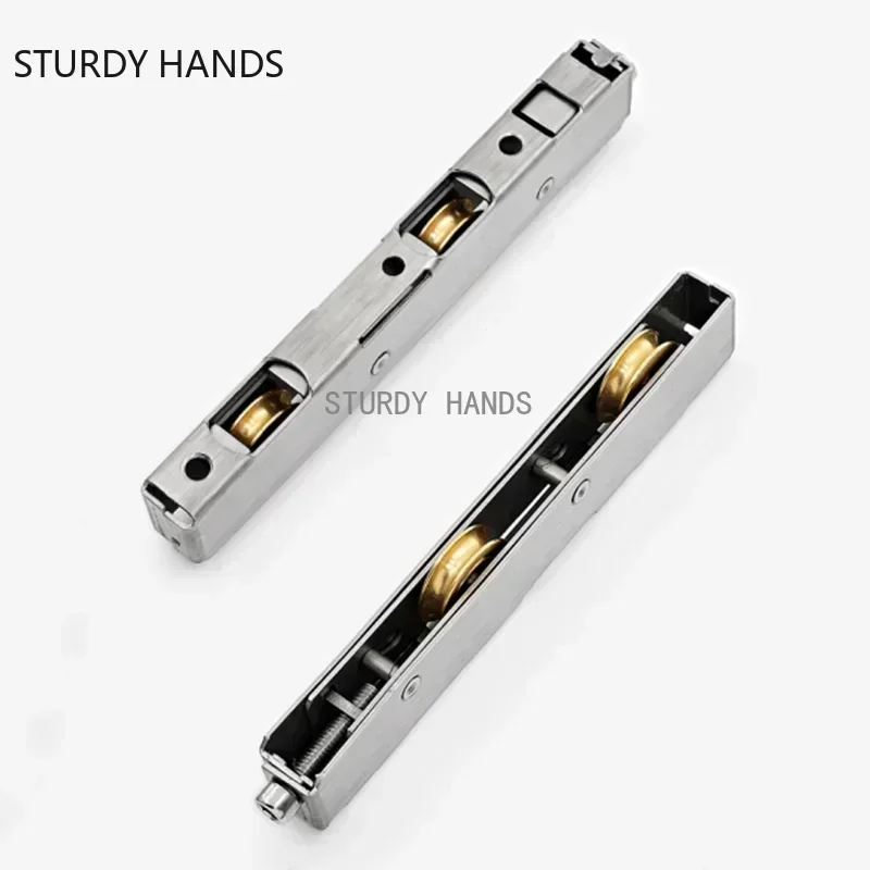 2pcs Sliding Door Roller Pulley Wheel Heavy Mute Stainless Steel Copper Wheel Roller Panning Cupboard Door Caster Home Hardware