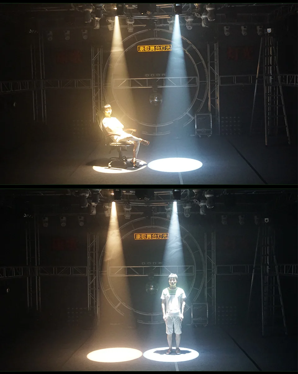 60W LED Imaging Light Stage Follow Profile Spotlight Zoom Warm Light DMX512 90W