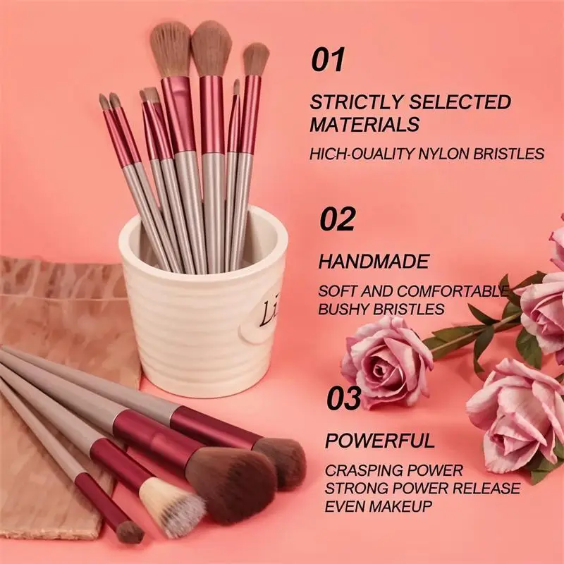 Makeup Brushes Set 13PCS Professional Foundation Blush Eyebrow Powder Kabuki Vegan Travel Case Soft Synthetic Cosmetic Brush Kit makeup brush set makeup brush makeup tool set makeup tool