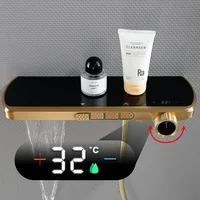 ชุดก๊อกน้ำอัจฉริยะระบบดิจิตอลระดับไฮเอนด์สำหรับห้องน้ำ พร้อมระบบฝักบัวแบบแยกส่วนสำหรับอ่างอาบน้ำ ฝักบัวแบบเรนชาวเวอร์ และก๊อกน้ำแบบวอเตอร์ฟอล 3