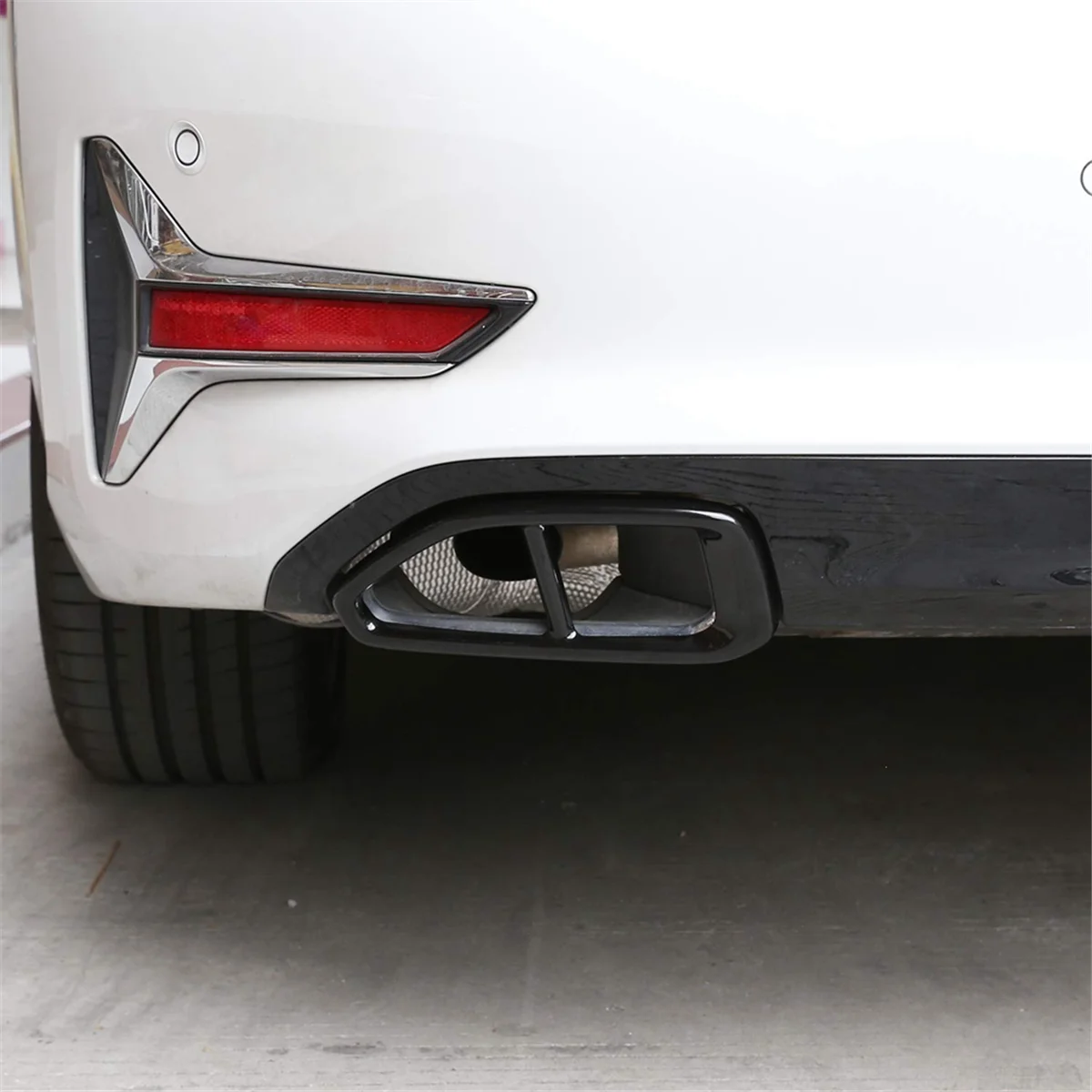 Car Exhaust Muffler Pipe Tip Cover Decorative Trim for 3 Series G20 G28-Stainless Steel