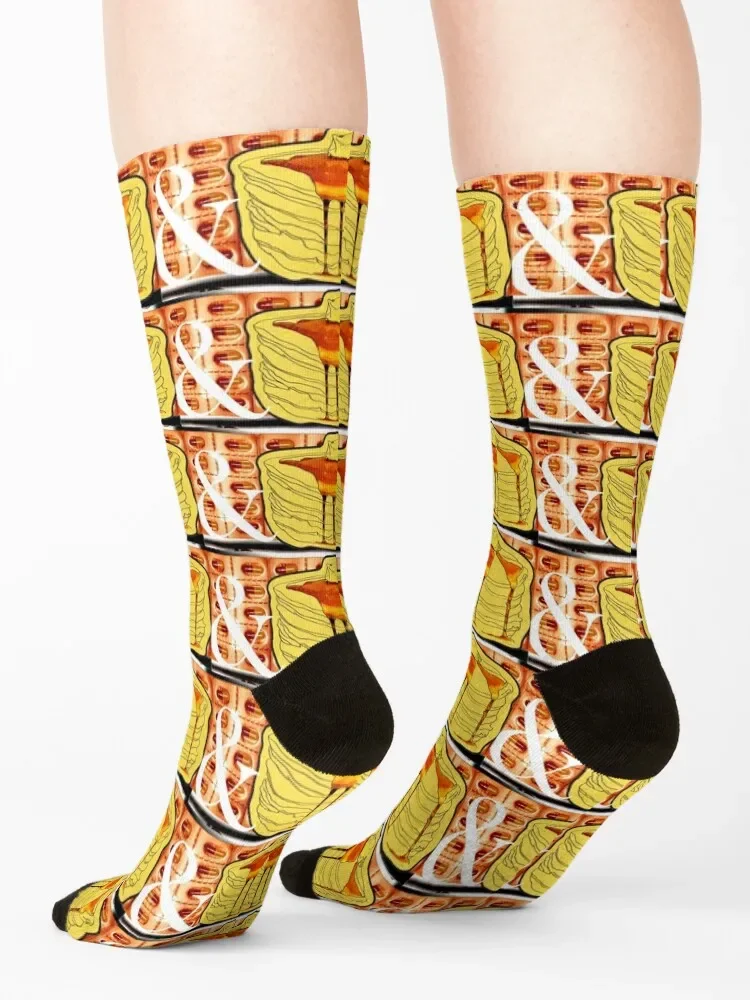 Pancakes and Prozac Mixed Media Syrup Pills Poster Socks Lots Stockings Argentina professional running Socks Men Women's