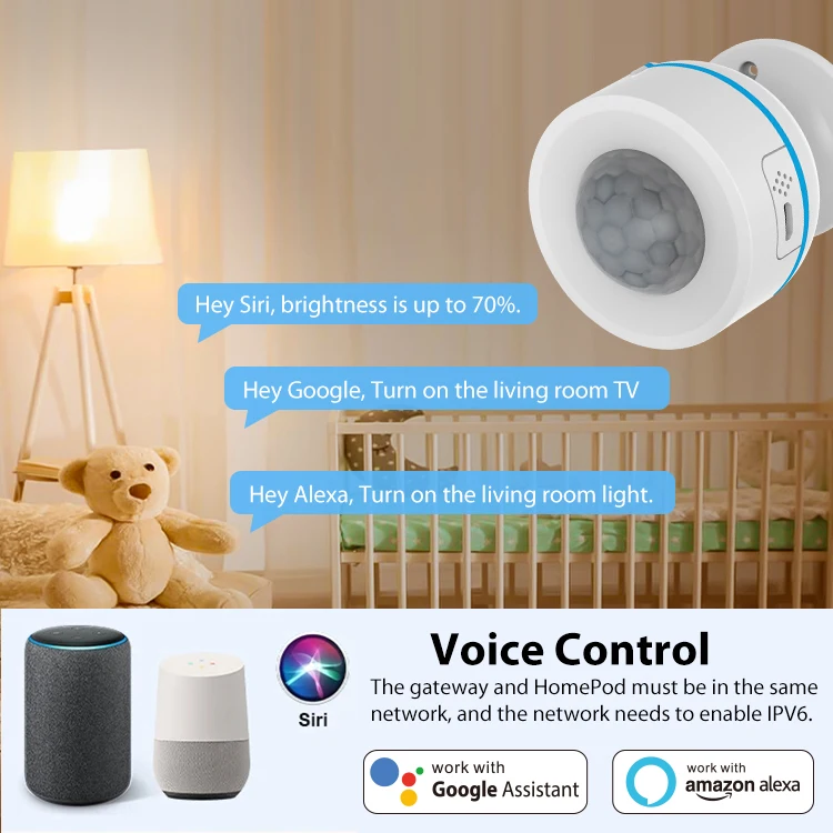 Tuya Matter Thread Smart PIR Motion Sensor Wireless Human Body Motion Infrared D