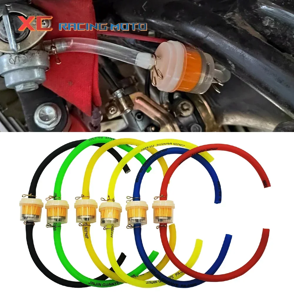 8mm Motorcycle Plastic Fuel Filter Dirt Bike Hose Line Petrol Pipe Fuel Gas Oil Tube Universal ATV Honda Yamaha Kawasaki KTM