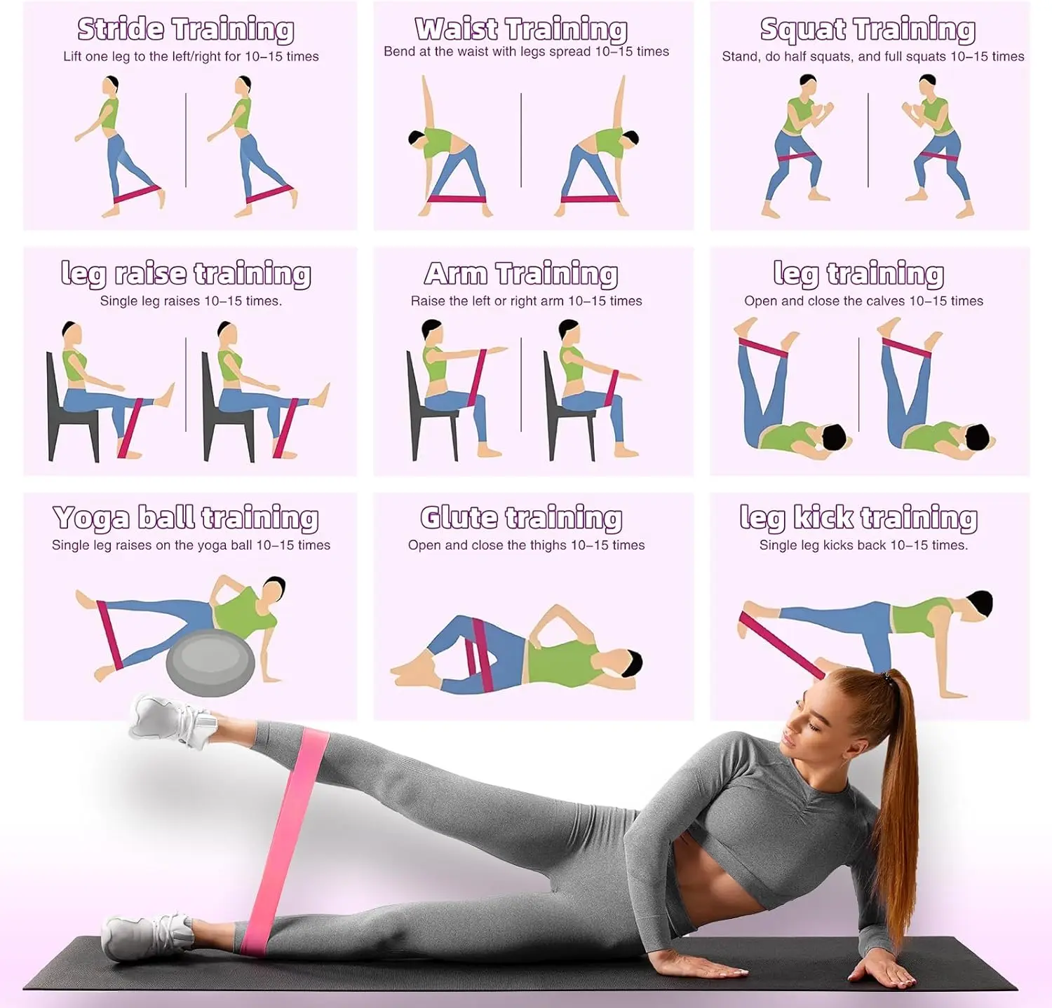 Yoga Resistance Bands Hip Thrust Belt Portable Resistance Band Women's Squat Hips Tension Band Gym Yoga Equipment Tension Slim Legs Slim Hands Elastic Circle