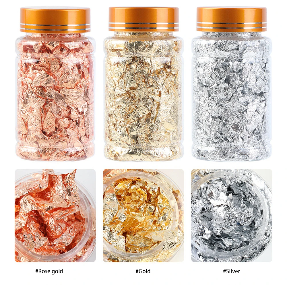 Nail Art Tin Foil Paper Ins Color Oro Pezzi Interi Spice Girl Style Gold Silver Foil Paper Decorazioni Per Unghie Accessori