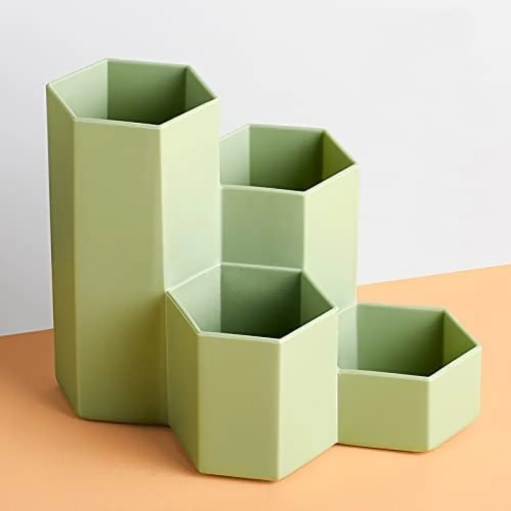 Green Multi-function desk organizer Plastics Cover cute pen holder Makeup storage Office pen holder stationery organizer