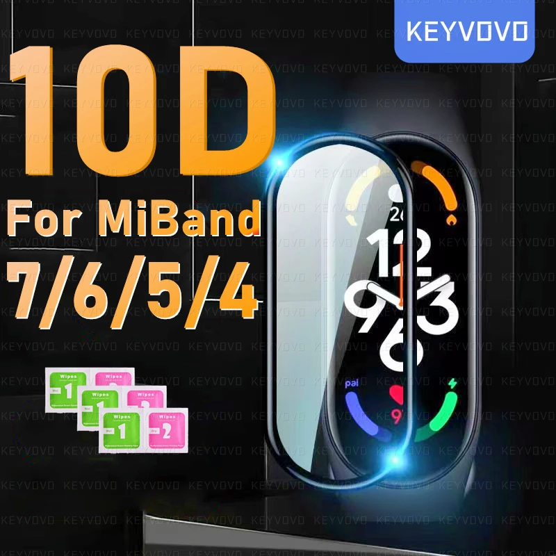 

Стеклянный чехол для Xiaomi Mi Band 7 6, аксессуары, Чехол + пленка, полное покрытие, защитный чехол для Miband 7 6 5 4 3, защита экрана