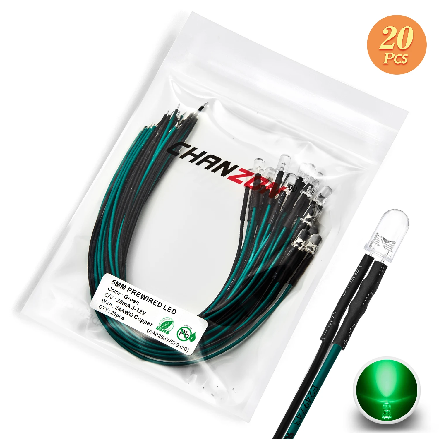 ตัวเลือกสินค้า ชุด LED หลากสี 5mm สำหรับติดตั้งไฟ