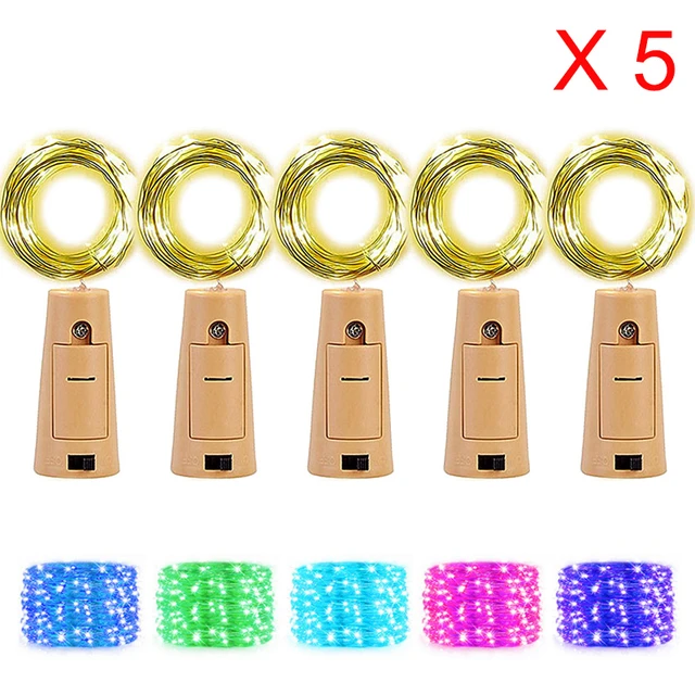 Guirlande Bouteilles De Vin Avec Bouchon, Câble En Cuivre 2 M, 20 Le,  Batterie, Lumières Féeriques Colorées, Décoration Pour Fête Ou Mariage -  Guirlande Led - AliExpress