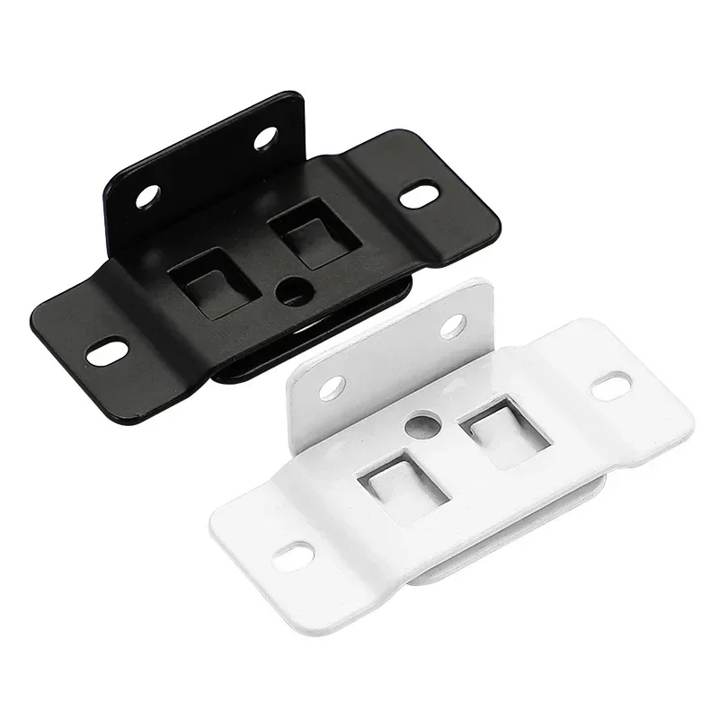 2pcs Fixed fastener 2-in-1 insert Furniture laminate L-shaped 90 degree white connector Black support hardware shelf brackets