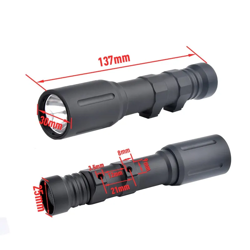 WADSN 1300Lumen Tactical Led Powerful Flashlight Metal PLHv2 Scout Weapon Light For Picatinny Rail Hunting Airsoft Dual Switch
