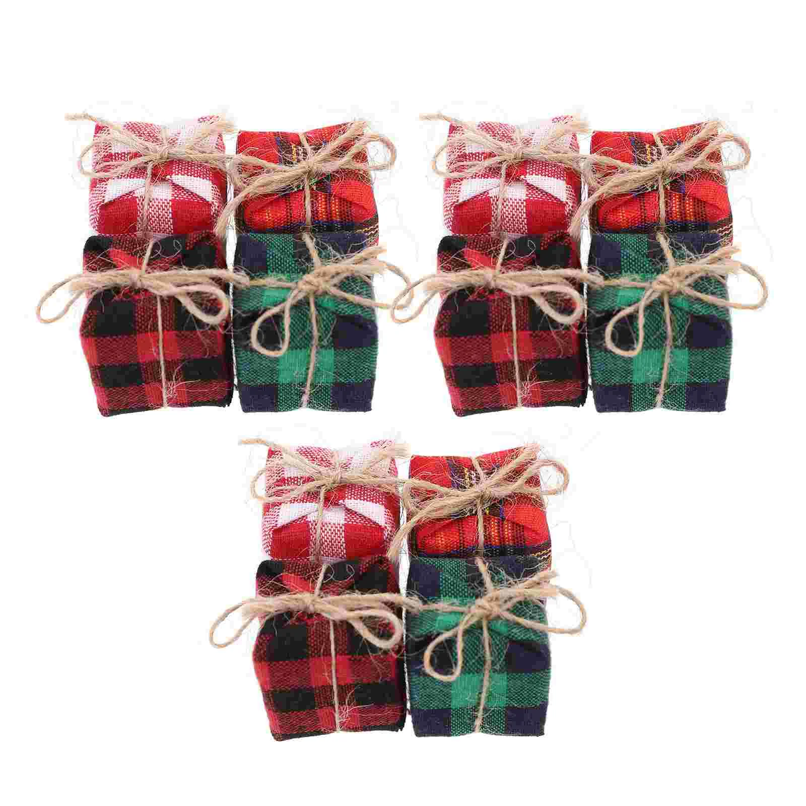 

Mini Boxes Ornaments Resin Christmas Figurine Set for Dollhouse Miniature Present Prop Tree Festival Small Gift Assorted