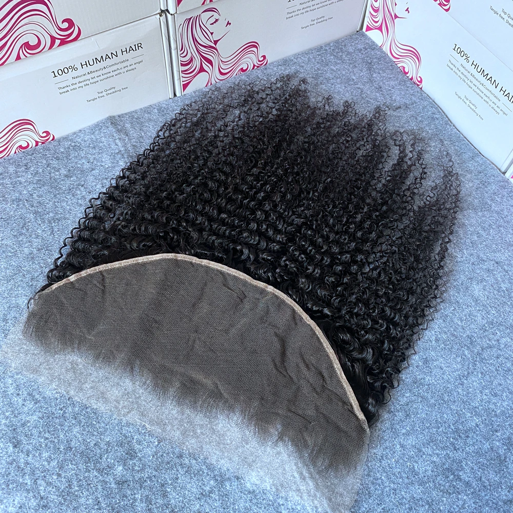 Afro Kinky Curly Ultra Fitted HD Lace Closure 4x4 5x5 13x6 HD Lace Frontal Human Hair Invisible Melt Skin For Women