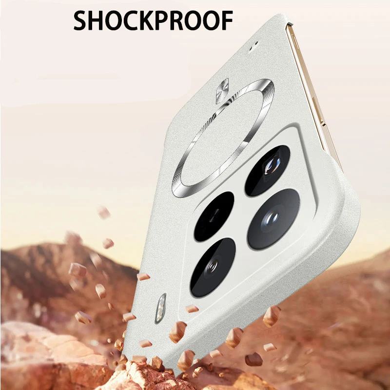 Magnetic Frameless Sand Rock Matte Case - Ultra Thin Hard Cover