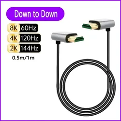 Ultra High - Speed 8K 90° HDMI - Compatible Cable - 48Gbps Enhanced HDR - 0.5m (Down to Down)