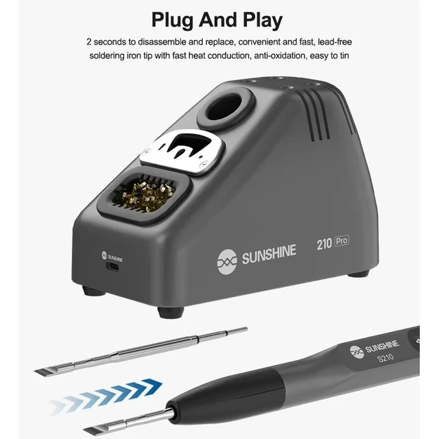 كاوية لحام محمولة ذكية SUNSHINE S210 Pro – شاشة ديجيتال وتحكم حراري (100-450℃) 2