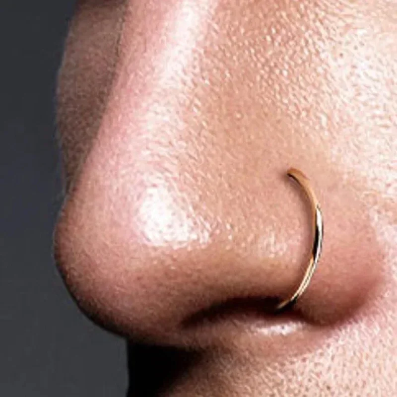 Set Da 10 Anelli Finti Piercing In Acciaio Inossidabile Per Naso E Labbro, Modello D-shape Unisex, Senza Foro, Colori Assortiti