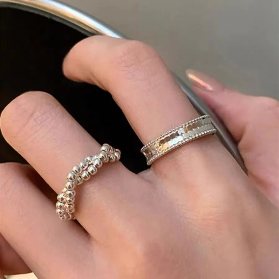 

Personalized Beaded Interwoven Elastic Ring for Women Girls Korean Simple Trendy Birthday Party Daily Fashion Jewelry Gifts