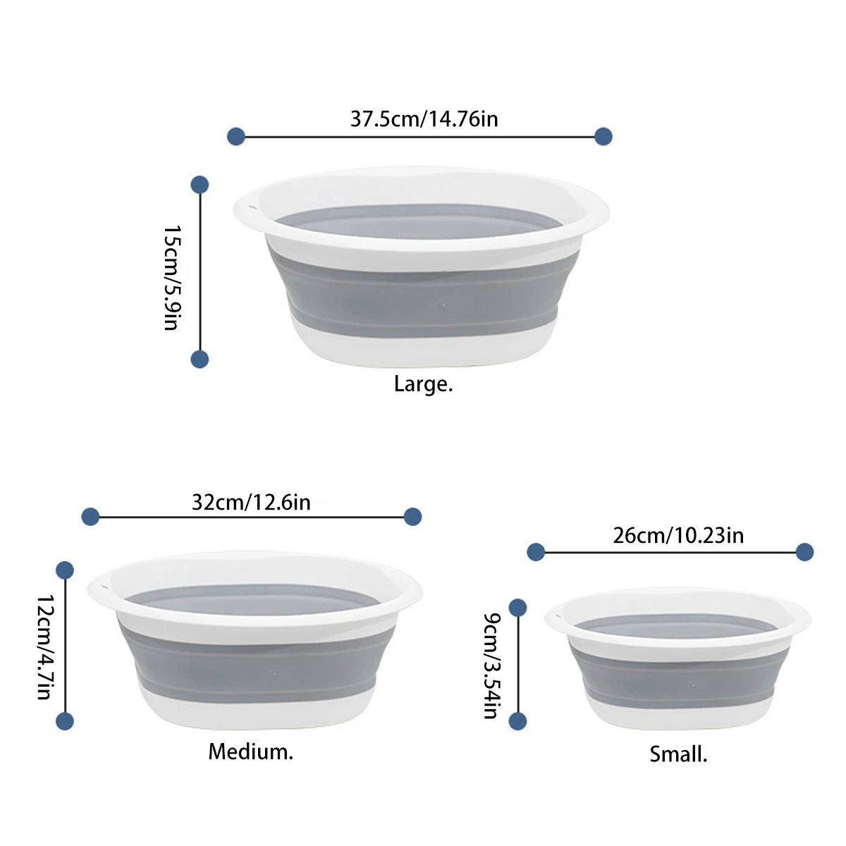 Folding Wash Basin Collapsible Foldable Plastic Portable Laundry Tub Bathroom Kitchen Travel