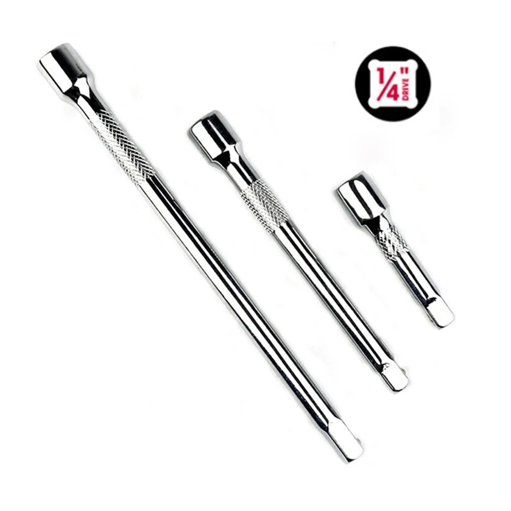 1/4‘’ Drive Socket Extension Bar Ratchet Wrench Extender Extension Rod 50mm 100mm 150mm Sleeve Connecting Rod Hand Tools 2