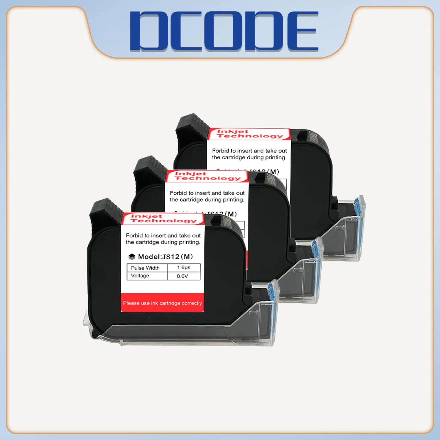 JS12 12.7mm Handheld Printer Ink Cartridge 1-5PCS Fast Dry Eco Solvent 600DPI Th