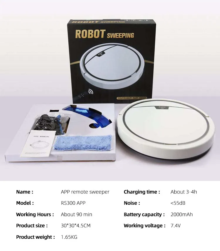Automatic App Control Vacuum Cleaner Household Floor Sweeper Water Tank Wet Dry Electric Mop Robot Vacuum Cleaning Machine