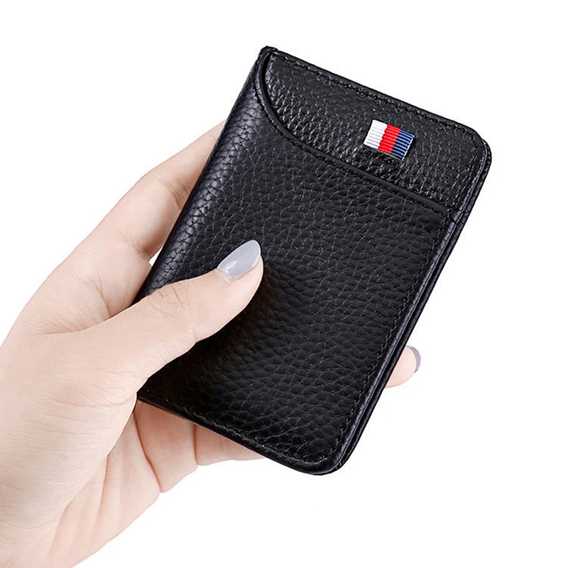 Luxury Men Card Holder Leather Thin Mini Men's Wallet Small Pocket Purse Women Bank Credit Card Holder for Men Wallets leather wallet wallet card holder card holder credit card holder credit card wallet card wallet wallet card bag