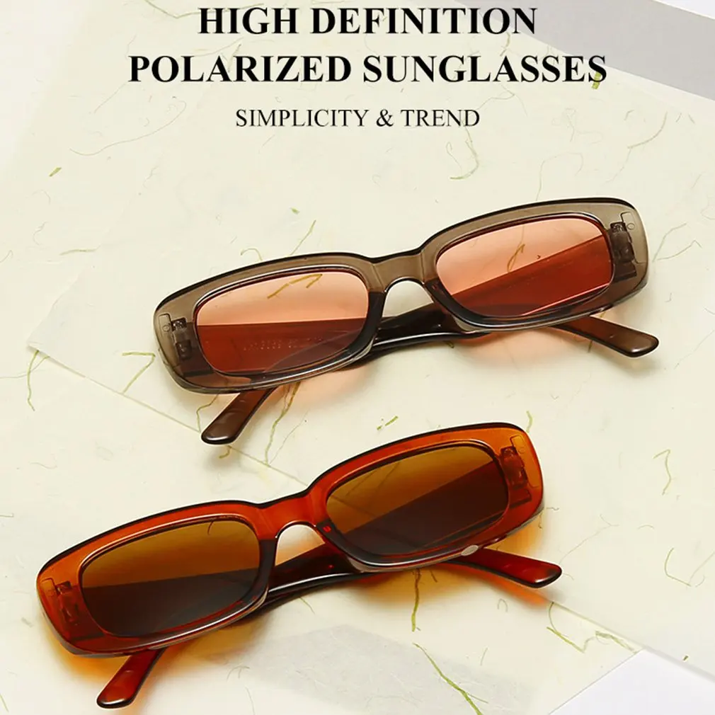 

European And American Style Square Sunglasses Travel Rectangle Small Vintage Retro High Definition Sunglasses